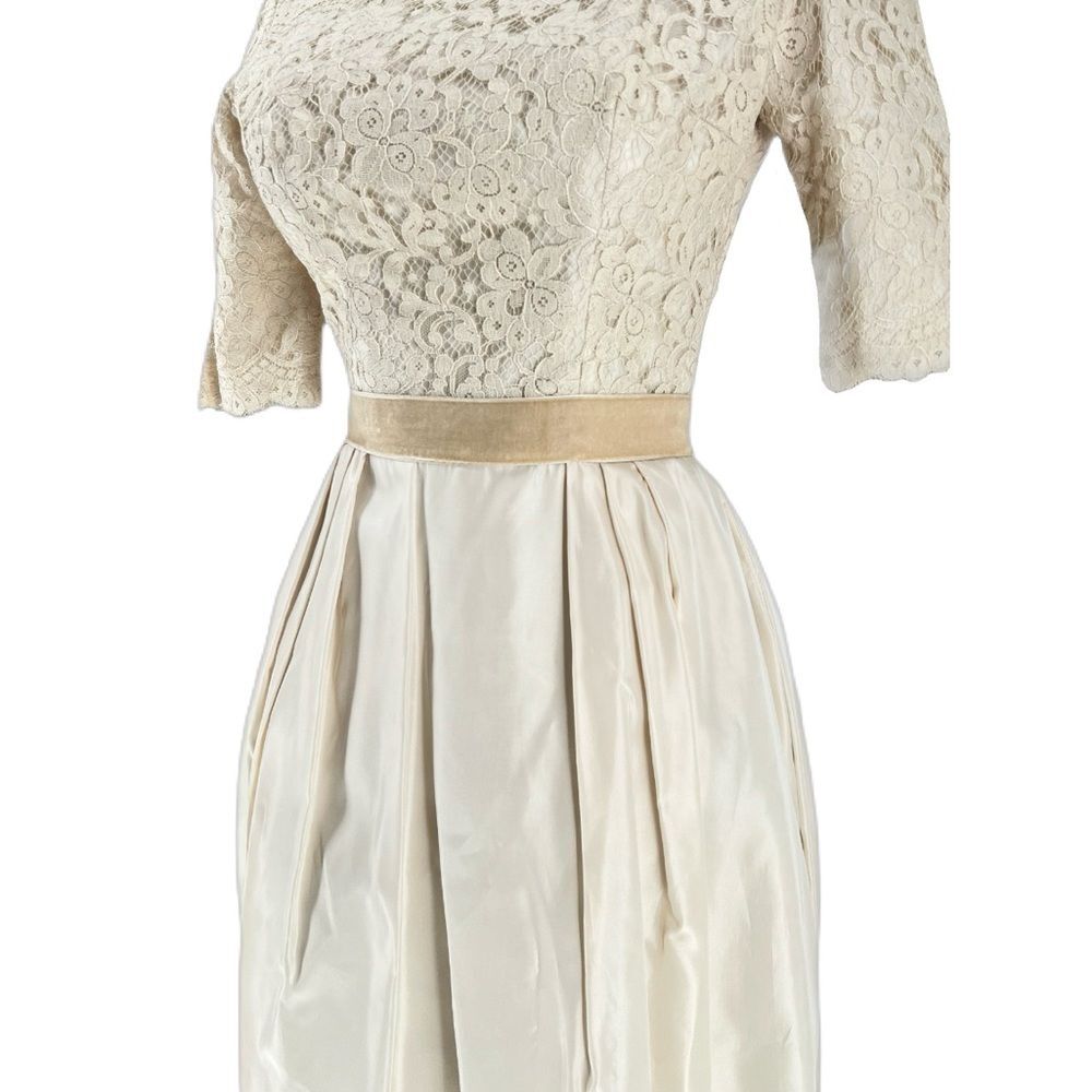 1950’s Harry Keiser Cream & Ivory Maxi Formal Party Dress Size XS - Picture 7 of 10